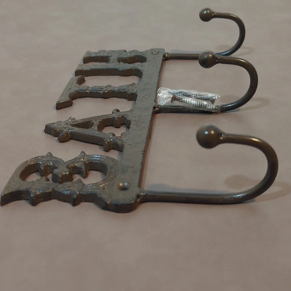Cast Iron Bath Wall Hanging 3 Hook Hanger With Screws Robe Hat Towel Hooks
